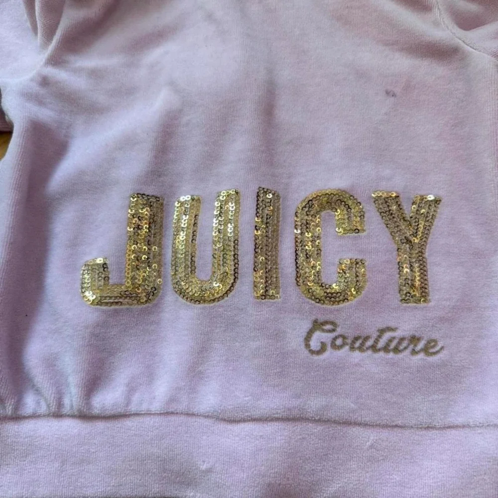 Y2K Kids Juicy Couture Pink and gold zip‎ up hoodie